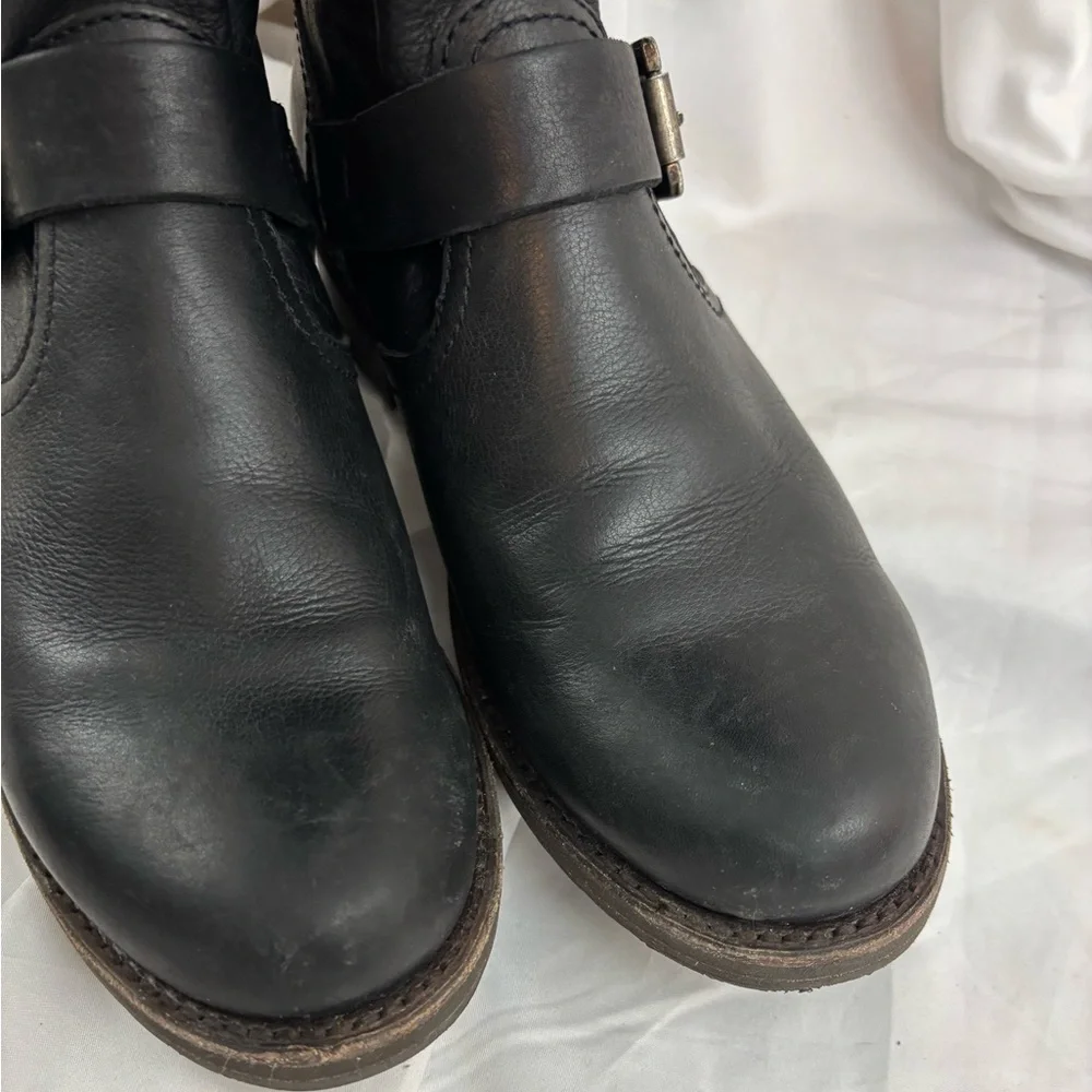 GUC FRYE sz9 Black Leather Veronica Slouch Tall Boots… - Picture 11 of 13